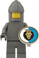 Custom Sticker - Gold Lion Round Shields (2x2) (White-Blue)