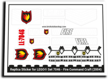 Replica Sticker voor Set 7046 -  Fire Command Craft