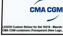 Custom Sticker - Container CMA-CGM (New Logo, Blue Letters)