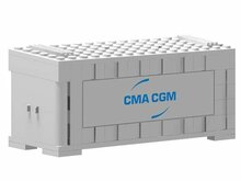 Custom Sticker - Container CMA-CGM (New Logo, Blue Letters)