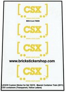 Custom Sticker - Container CSX (Yellow Letters)