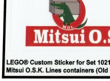 Custom Sticker - Container Mitsui O.S.K. Lines containers (Old Logo Grey Container)