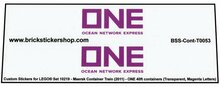 Custom Sticker - Container ONE 40ft containers (Transparant, Magenta Letters)