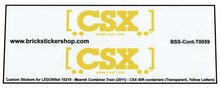 Custom Sticker - Container CSX 40ft (Yellow Letters)