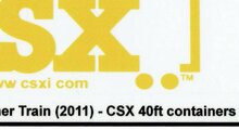 Custom Sticker - Container CSX 40ft (Yellow Letters)