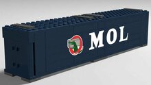 Custom Sticker - Container MITSUI OSL LINES 40ft (Old Logo Dark Blue Container)