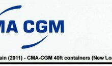 Custom Sticker - Container CMA-CGM 40ft (New Logo, Blue Letters)