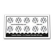 Custom Sticker - 2x2 Round Tile With VW Logo