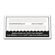 Custom Sticker - Train Window 1 x 4 x 3 with 7 Light Gray Stripes Pattern