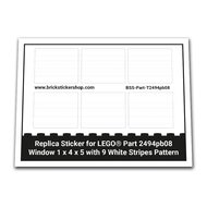 Custom Sticker - Window 1 x 4 x 5 with 9 White Stripes Pattern