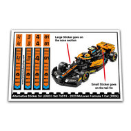 Alternatieve Sticker voor Set 76919 - Alternative 2023 McLaren Formula 1 Car