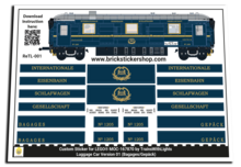 Custom Sticker voor Rebrickable MOC-167870 - Orient Express Luggage Car (Versie 1)