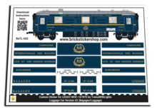 Custom Sticker voor Rebrickable MOC-167870 - Orient Express Luggage Car (Versie 2)