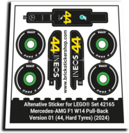 Alternatieve Sticker voor Set 42165 - Mercedes-AMG F1 W14 - V01 (44, Hard)