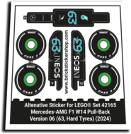 Alternatieve Sticker voor Set 42165 - Mercedes-AMG F1 W14 - V06 (63, Hard)