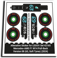 Alternatieve Sticker voor Set 42165 - Mercedes-AMG F1 W14 - V08 (63, Soft)