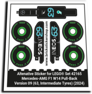 Alternatieve Sticker voor Set 42165 - Mercedes-AMG F1 W14 - V09 (63, Inter)