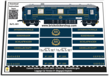 Custom Sticker for Rebrickable MOC-167870 - Orient Express Luggage Car (Version 1)