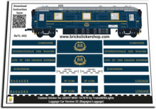 Custom Sticker for Rebrickable MOC-167870 - Orient Express Luggage Car (Version 2)