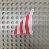 Replica Sailbb44 - Cloth Sail Triangular 17 x 20 with Red Stripes Pattern