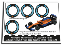 Alternative Sticker for Set 42141 - McLaren Formula 1 Team 2022 Race Car - Version 15