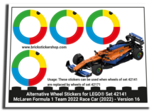 Alternative Sticker for Set 42141 - McLaren Formula 1 Team 2022 Race Car - Version 16