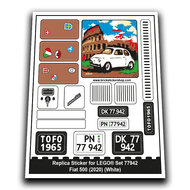 Replacement Sticker for Set 77942 - Fiat 500 (White)