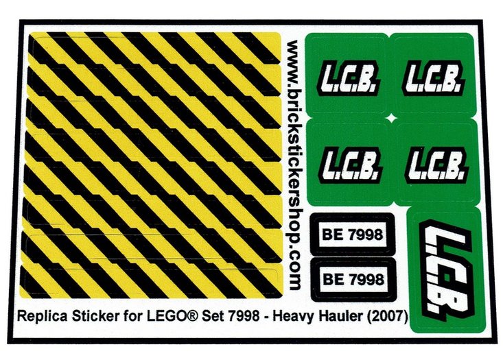 Precut Custom Replacement Stickers for Lego Set 7998 - Heavy Hauler ...