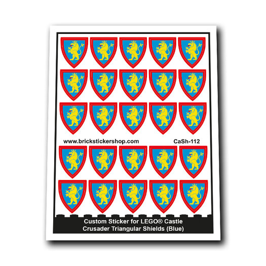 Custom Sticker fits LEGO - Crusader Triangular Shields (Blue ...