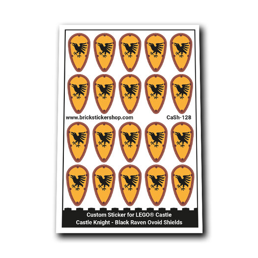 Custom Sticker fits LEGO - Castle Knight - Black Raven Ovoid Shields ...