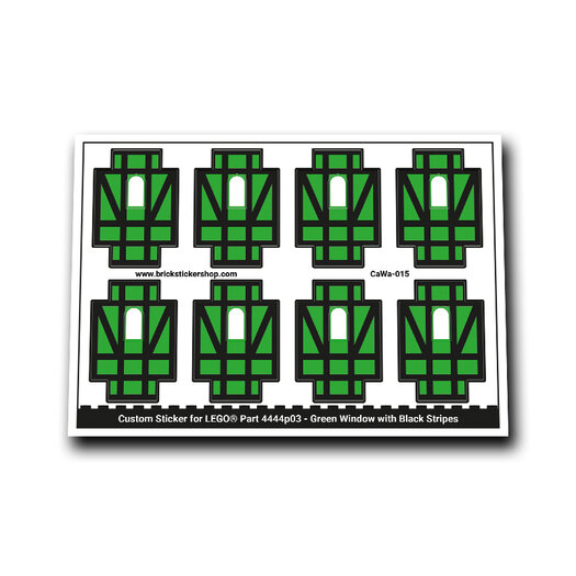 Custom Sticker - Green Window with Black Stripes - BrickStickerShop