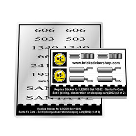 Replacement Sticker for Set 10022 - Santa Fe Cars Set II (dining, observation or sleeping car)