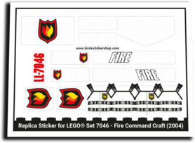 Replacement Sticker for Set 7046 -  Fire Command Craft