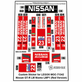 Custom Sticker - Nissan GT-R LM Nismo LMP1 by Reddish Blue MOCS (Red Version)