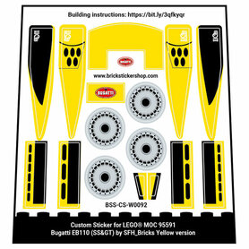 Custom Sticker - Bugatti EB110 GT & EB110 Supersport by SFH_Bricks (Yellow Version)