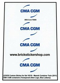 Custom Sticker - Container CMA-CGM (New Logo, Blue Letters)