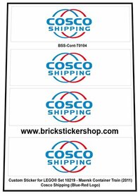 Custom Sticker - Container Cosco Shipping (blauw-rood)