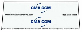 Custom Sticker - Container CMA-CGM 40ft (New Logo, Blue Letters)