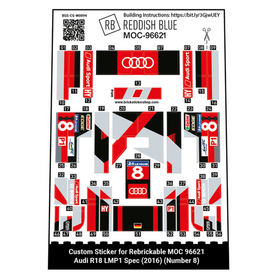 Custom Sticker - Audi R18 LMP1 by Reddish Blue MOCS (Number 8)