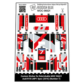 Custom Sticker - Audi R18 LMP1 by Reddish Blue MOCS (Number 7)