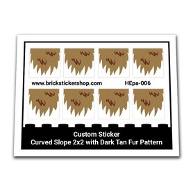 Custom Sticker - Curved Slope 2x2 with Dark Tan Fur Pattern