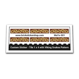 Custom Sticker - Tile 1 x 4 with Viking Snakes Pattern