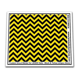 Custom Sticker - Black & Yellow Stripes (3mm)