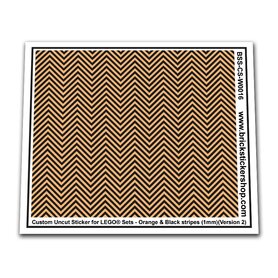 Custom Sticker - Orange & Black Stripes (1mm)
