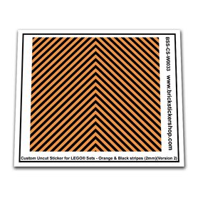 Custom Sticker - Orange & Black Stripes (2mm) (V2)