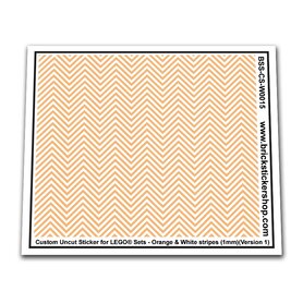 Custom Sticker - Orange & White Stripes (1mm)