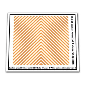 Custom Sticker - Orange & White Stripes (2mm) (V2)