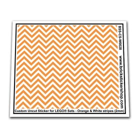 Custom Sticker - Orange & White Stripes (2mm)