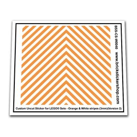 Custom Sticker - Orange & White Stripes (3mm) (V2)