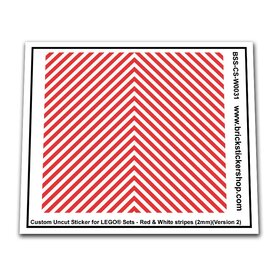 Custom Sticker - Red & White Stripes (2mm) (V2)